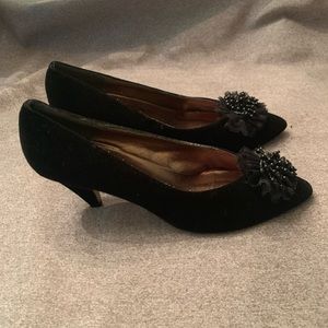 Nina black velvet dress shoes